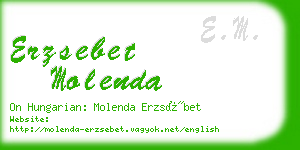 erzsebet molenda business card